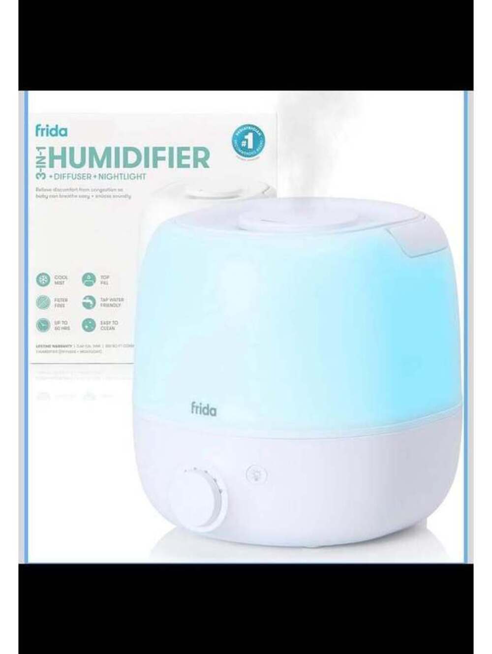 Baby 3-in-1 Cool Mist Humidifier, 60 Hr Runtime, Large Rooms, New in Box